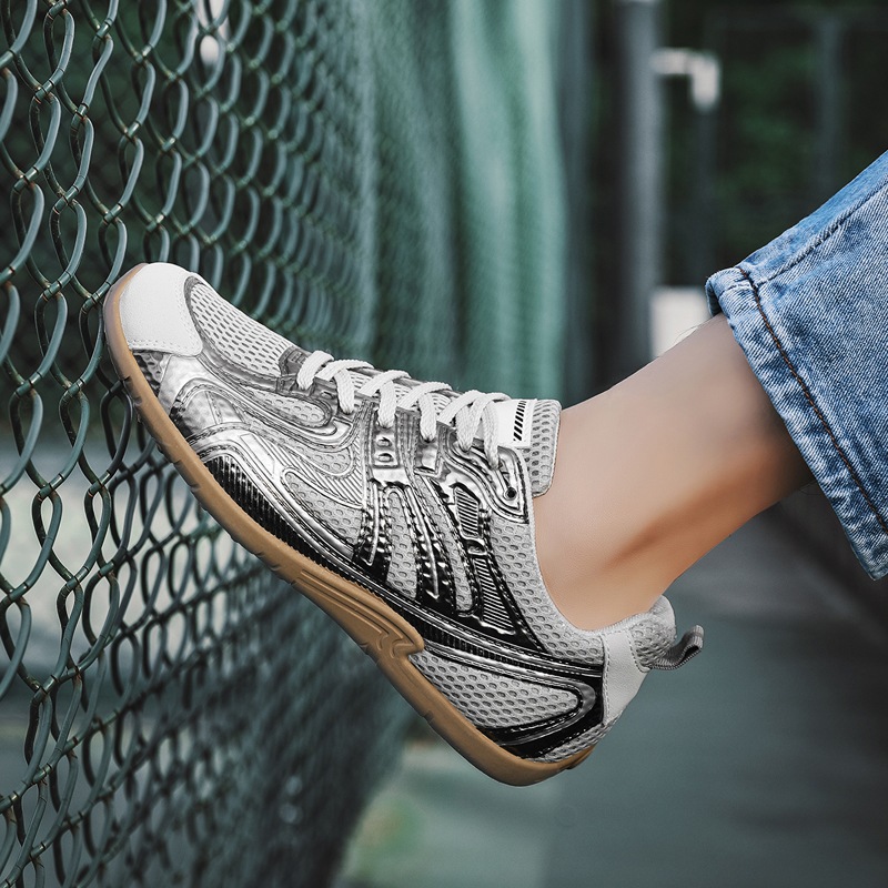 2025 nuevos zapatos deportivos casuales para hombres zapatos de malla transpirables para hombres primavera versátil zapatos de moda plana para hombres