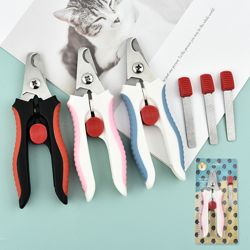 Pet Supplies Wholesale Stainless Steel Pet Nail Clipper Large Dog Nail Clipper Set Portable Pet Nail File