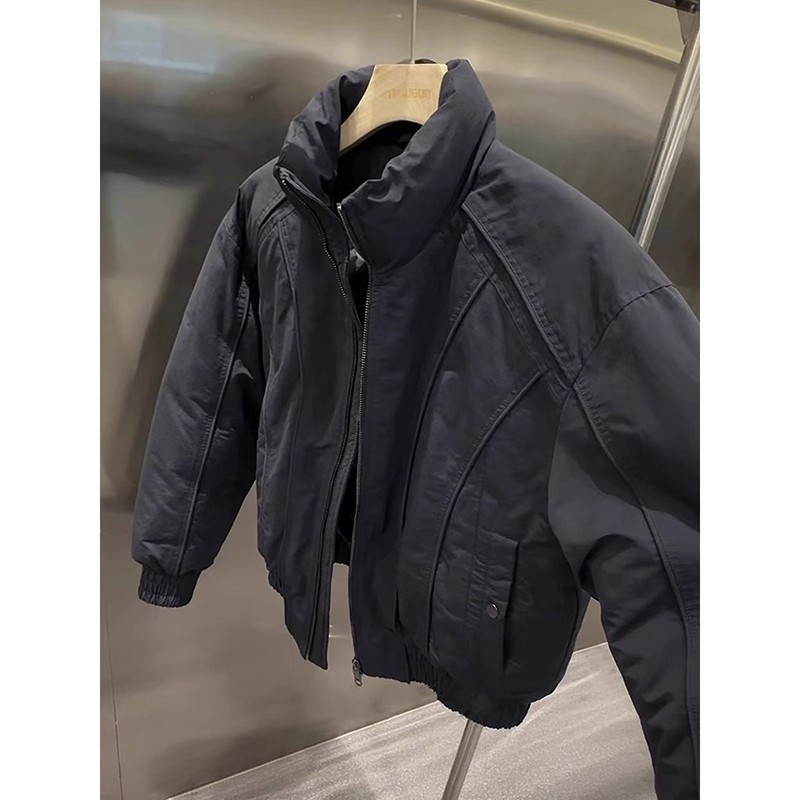 cleanfit美式复古立领棉服男冬季高级感痞帅短款棉衣加厚加棉外套