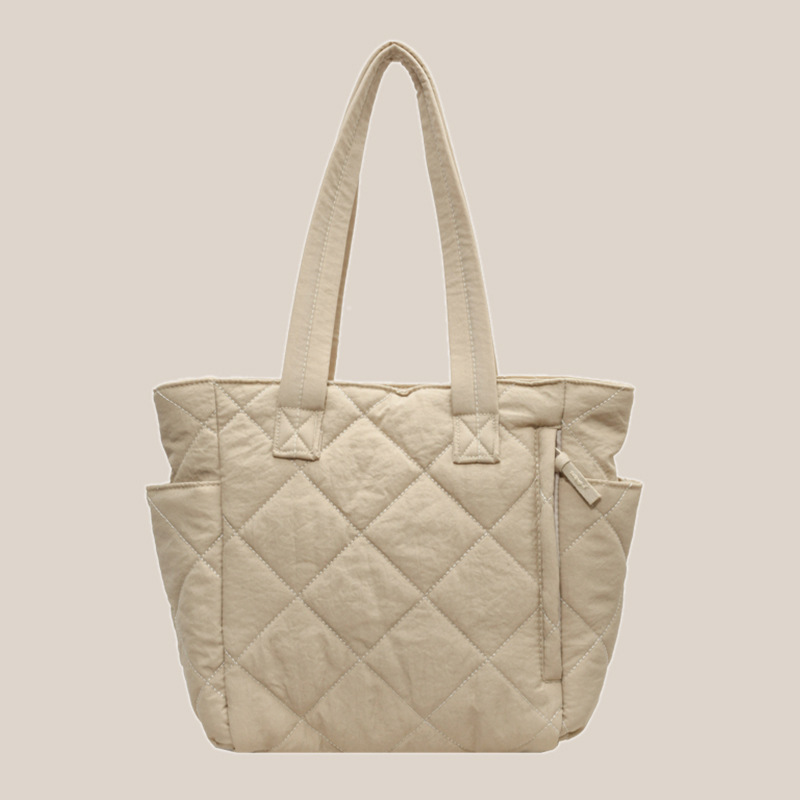 New nylon cloth bag cotton coat bag female student class handbag commuter rhombus shoulder bag large capacity tote bag