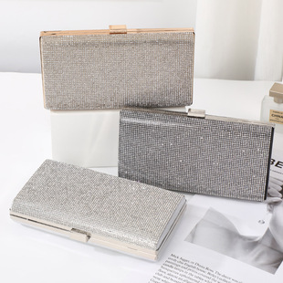 Foreign trade evening bag fashion Diamond square buckle handbag personalized handbag bridal wedding bag European and American style women's clutch