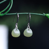 Organic school bag jade, earrings, silver 925 sample, simple and elegant design