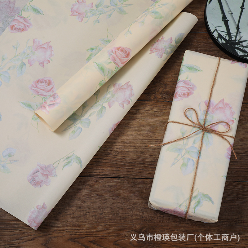 新しいレトロな砕花シドニー紙は22g綿紙プリントの薄い紙プレゼント包装紙ins梱包材を厚くした|undefined