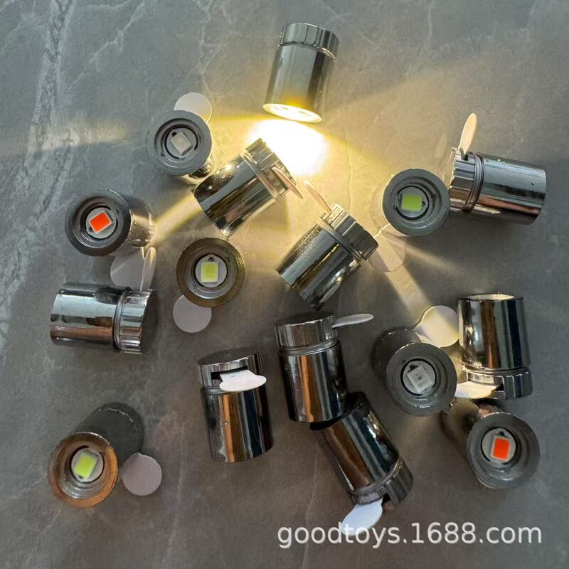 Electroplated Lamp Led Luminous Rotating Lamp Rotating Pen Lamp Rotating Lamp Small Lantern Warm Lamp Handmade DIY Decorative Accessories Wick