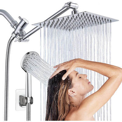 Amazon American Wall Mounting Shower Extension Rod Shower suit Bath Three-Way Water Distributor Stainless Steel Nozzle