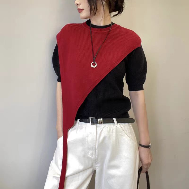 Schwarze Damen Dreiecksweste Zum Layering Für Wärme_voghion.com