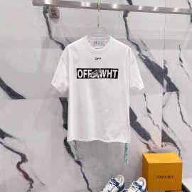 OFF2025春夏新款OW大箭头字母机车圆领套头短袖T恤男女款一件代发