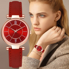 Amazon Wish New Leather Belt Watch for Women: Colorful Dial, Sunray Pattern Quartz Timepiece