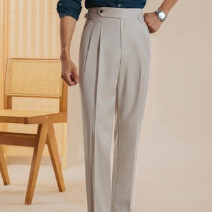 [Ruishen Clothing] Naples Trousers Men's Italian Paris Button Drape Men's Casual Pants Business Formal Wear
