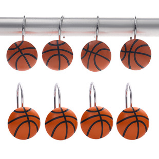 Factory Direct cross-border dedicated new resin basketball shower curtain hook curtain hook shower curtain ring shower curtain accessories