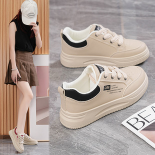 2025 spring white women's shoes new ins Korean version of the tide all-match explosions casual muffin shoes sneaker P437