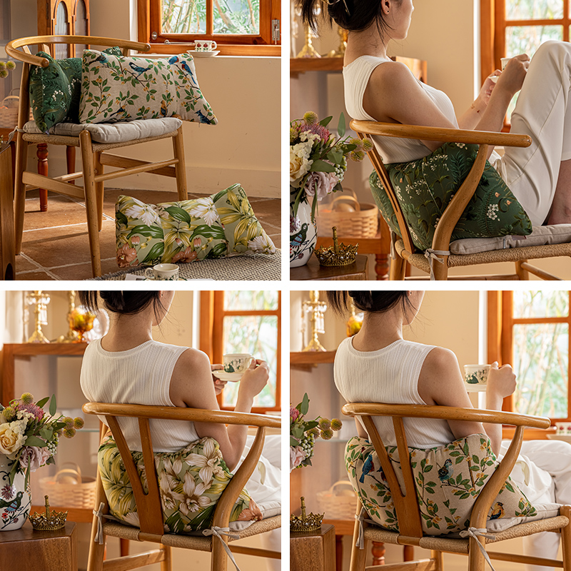 The waist -based office cushion office chair supports the sofa waist pillow pillow waist supporting waist support solid wood chair back to the back 5
