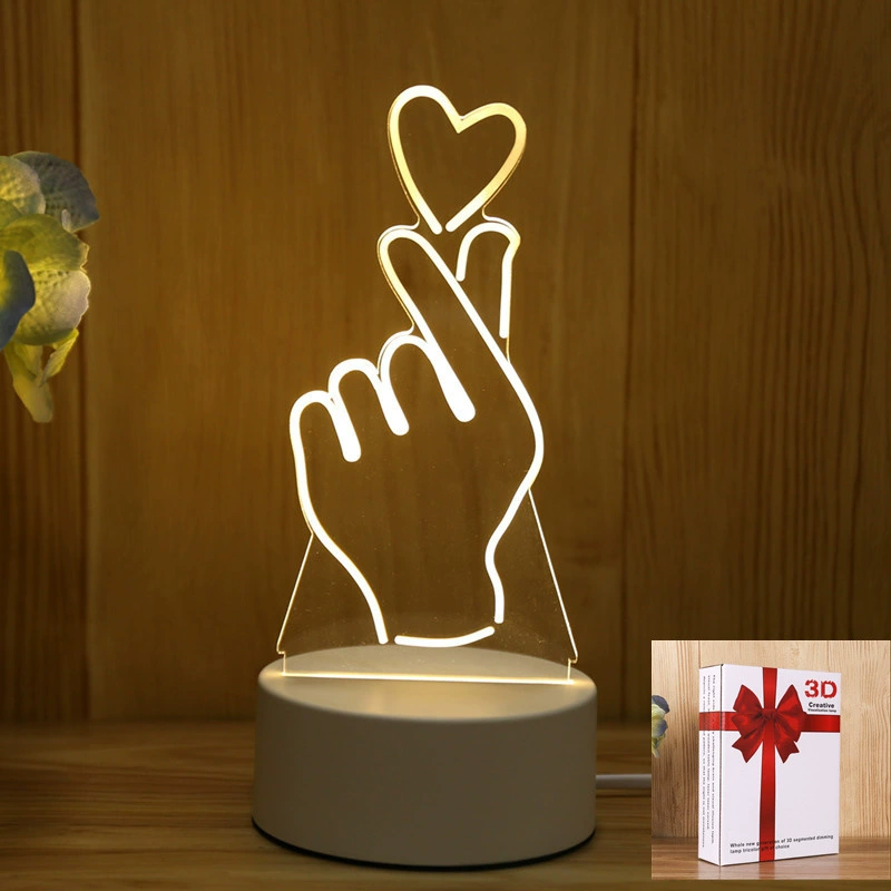 LED-ночник Creative Touch, питание USB/батарейки, 3D-акриловый дизайн, 15×5,5×20,5 см