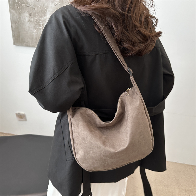 Bolsa de lona simple de color sólido, bolsa de viaje de gran capacidad, bolsa de hombro de viaje casual, bolsa de nicho, bolsa de estudiante ligera