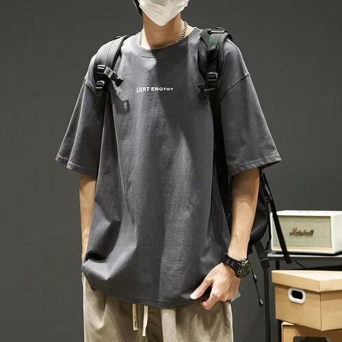 Spring and summer lazy style boys fashion fashion brand youth popular round collar T-shirt all-matching fashion niche casual short sleeves