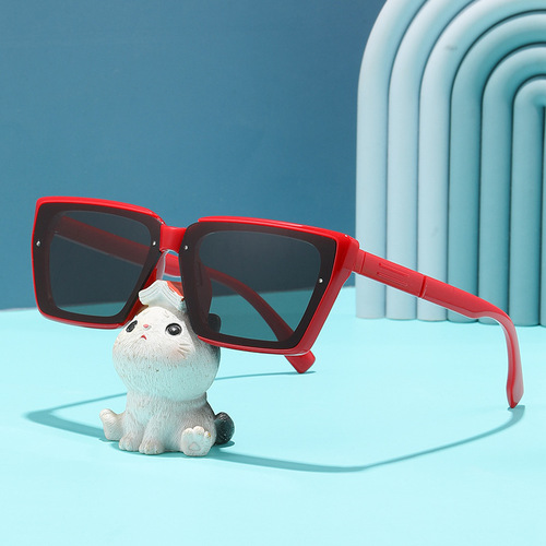 L07 New Children's Fashion Square Sunglasses 2024 Korean Style Trendy Black Sunglasses Cute Kids Sunglasses
