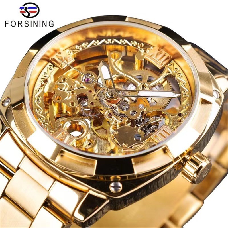 Entrega de una pieza Forsining reloj mecánico automático casual reloj de hombre hueco reloj de hombre reloj mecánico automático