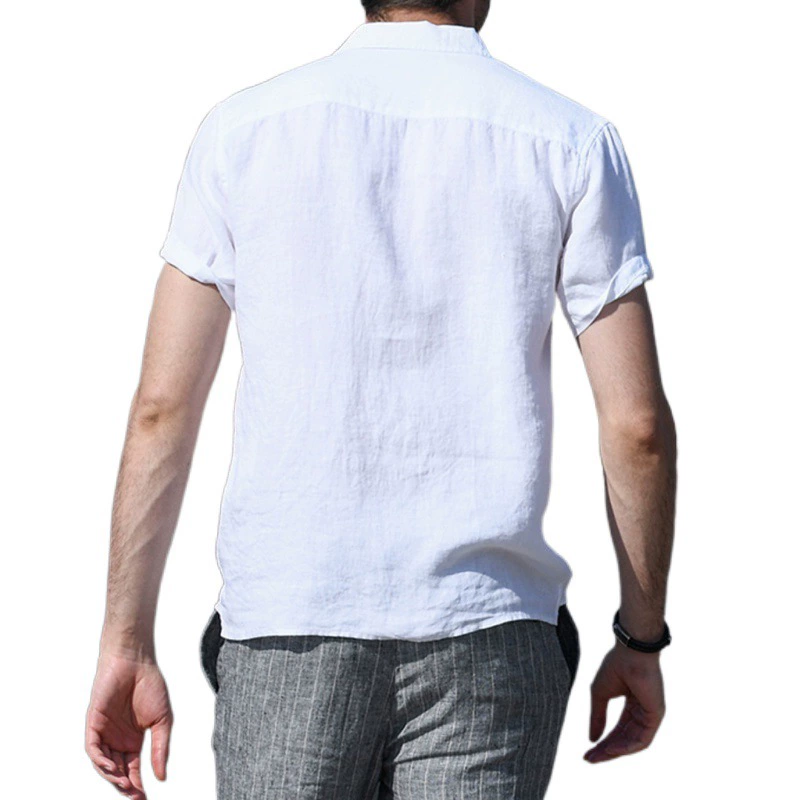(Границы торговли), ретро рубашка, коллекция 2022 года, slim fit, хлопок и лён
