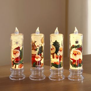 LED crystal transparent electronic candle light Christmas atmosphere night light European style Candlestick party wedding decoration ornaments