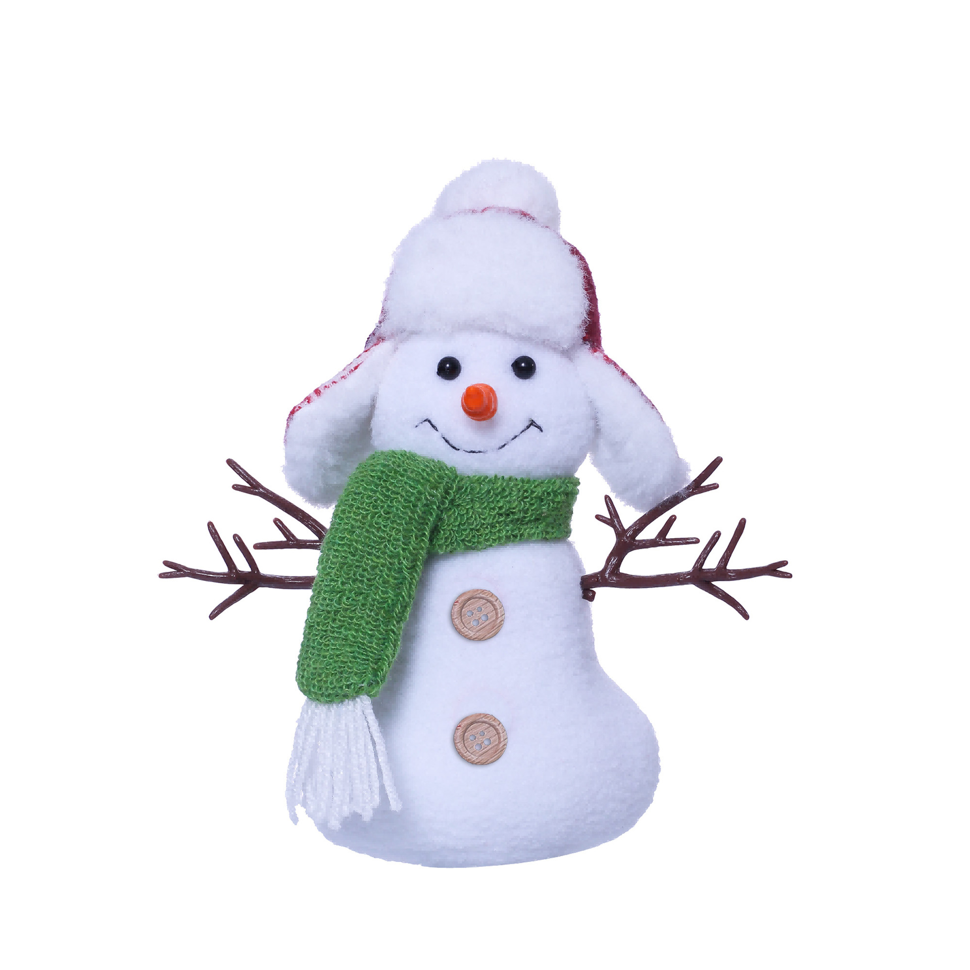 Adorable muñeco de nieve de Navidad sentado muñeca ventana decoración cruzada Rudolph sombrero muñeca decoración al por mayor