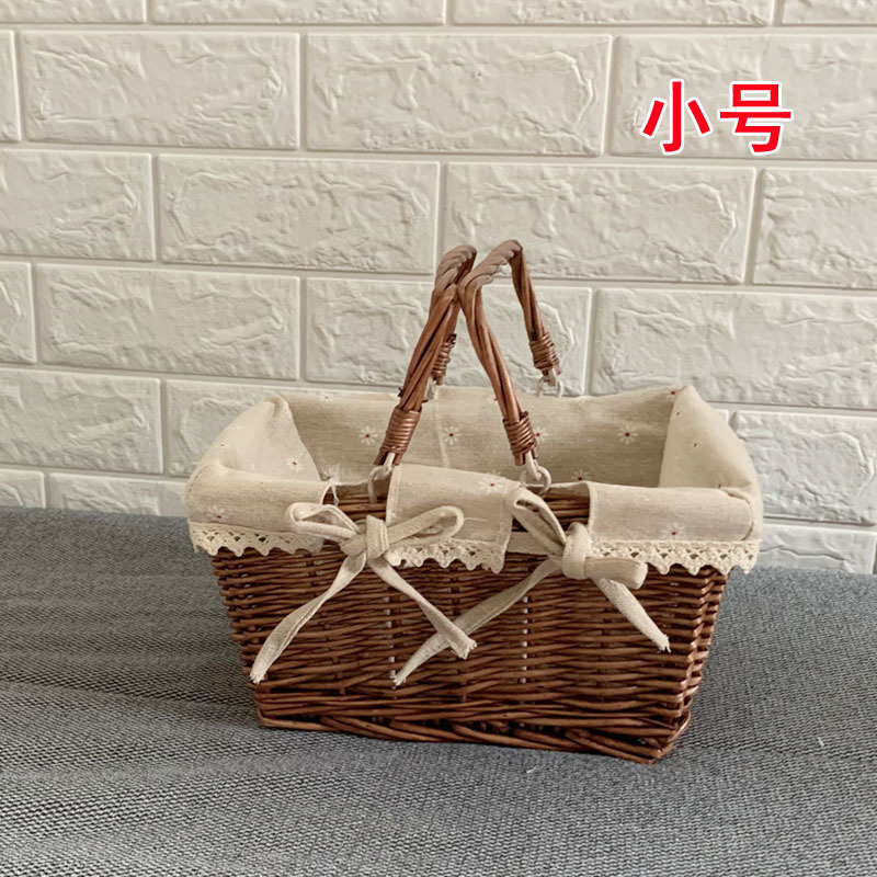 柳編み収納かご買い物かご藤編み果物かご手提げかご野菜青屋外ピクニックかご収納かご卵かご|undefined