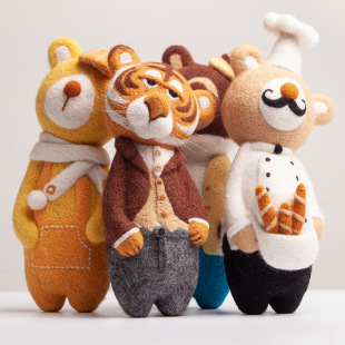 New wool felt poking poking music handmade diy material bag beginners simple cute plush doll