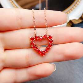 天然S925银紫水晶吊坠8*8mm轻奢高级感吊坠 新款网红饰品批发