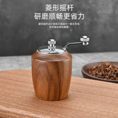 ポータブルミニ研磨器手振アカシア木胡椒ミルセラミック芯手動胡椒研磨器キッチンツール