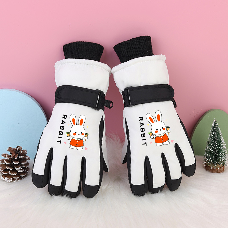 Niños con pantalla táctil invierno 3 - 12 años de edad grueso impermeable a prueba de viento antideslizante calentamiento de esquí para jugar con nieve guantes de dinosaurio de terciopelo