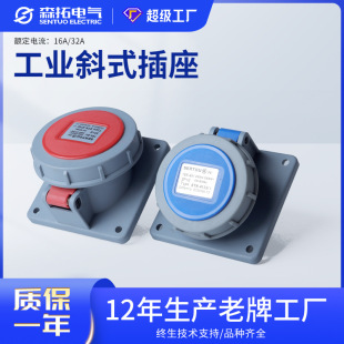 16A Industrial Waterproof Plug 32A 3-Core 4-Wire 5-Hole Aviation Socket Three-Phase 220V 380V Surtout