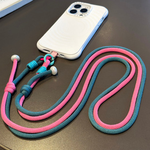 Adjustable Cotton Two-Color Mobile Phone Case Lanyard Cross-Body Carryable Strong Fixed Patch Extended Chain Phone Case Sling