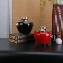 景德镇陶瓷酒瓶全套带包装1.5L双耳镀金酒瓶3斤巴拿马空瓶高颜值