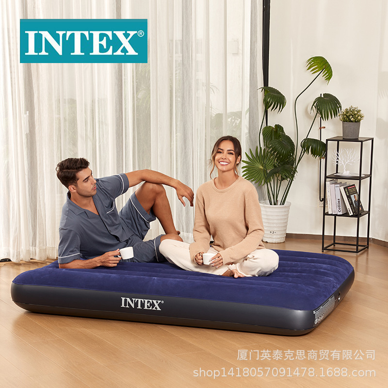 INTX 64758 inflatable mattress double air cushion bed outdoor thickened inflatable bed folding bed in stock wholesale