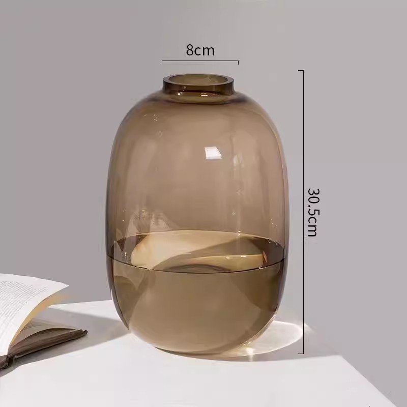 Nórdico gran vientre florero de vidrio hidropónico de alta calidad en línea estilo de la celebridad hogar sala de estar decoración ins estilo reloj colgante