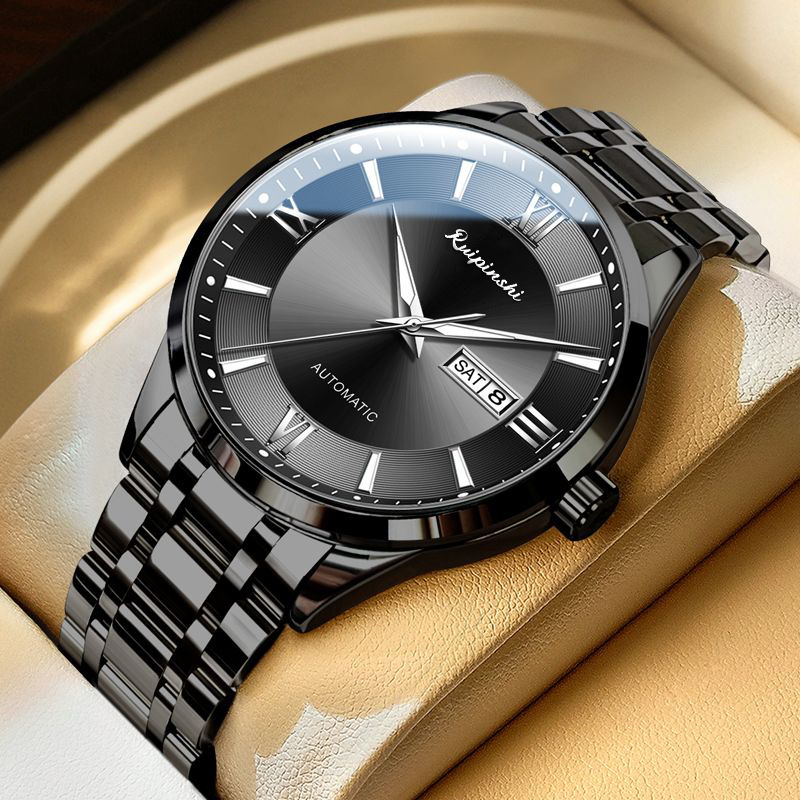 Hot Selling Fully Automatic Non-Mechanical Men's Watch Waterproof Luminous Calendar Quartz Live Broadcast Foreign Trade Dropshipping