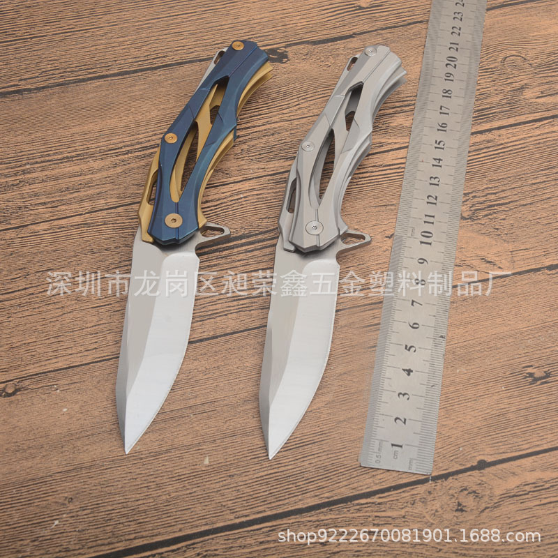 便携式户外露营折叠小刀不锈钢水果刀批发