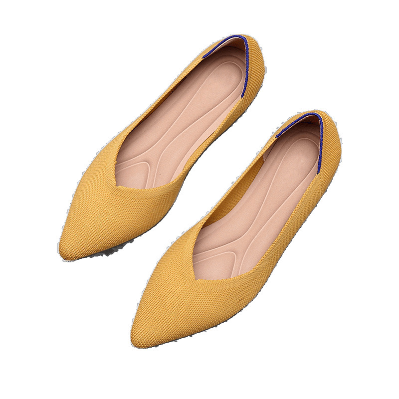 Foreign Trade European American Style Princess Spring And Autumn Fly Knit Single Loafers Flat Large Size Women's Soft_vogvips.com