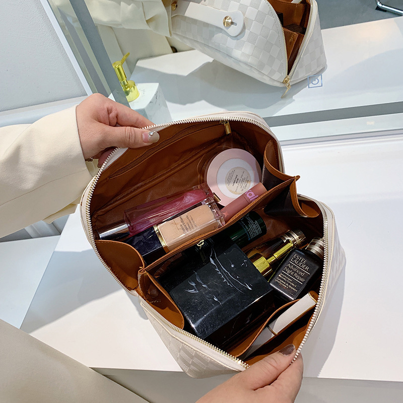Estilo coreano de gran capacidad de moda bolsa de cosméticos bolso portátil de las mujeres bolsa de almacenamiento de cosméticos de viaje artículo bolsa de organización