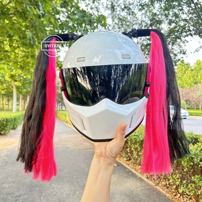 2 Helmet Dreadlock Ponytail: Motosiklet dəbilqələri