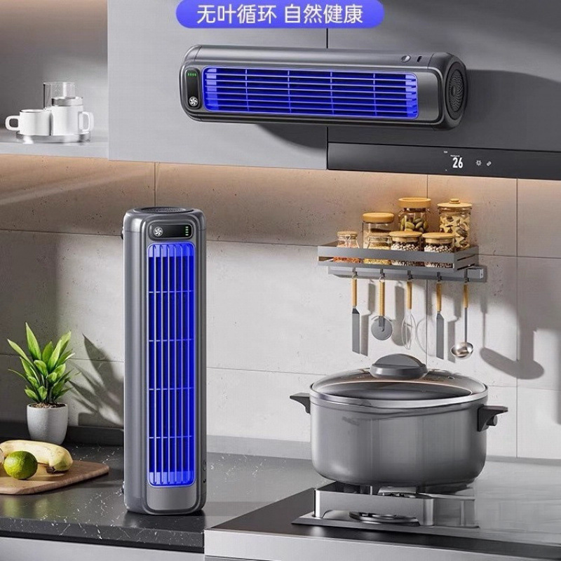 Ventilador doméstico pequeño transfronterizo cocina aire acondicionado inodoro colgado en la pared dormitorio no perforado colgado en la pared ventilador eléctrico silencioso