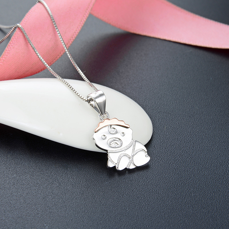 Jiaojia S925 plata esterlina colgante bebé nicho de diseño de color separado colgante de plata galvanizado un colgante de cabello