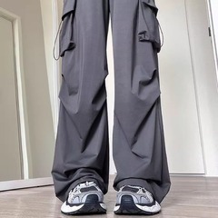 速乾性オーバーオール女性の夏薄い 2025 新しいルーズワイドレッグ小柄なアウトドア登山スポーツパンツ