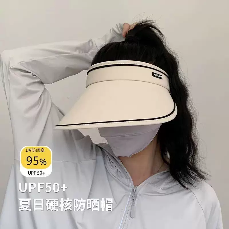 防晒遮阳帽女夏季大帽檐冰丝防紫外线加宽显脸小可折叠骑行太阳帽