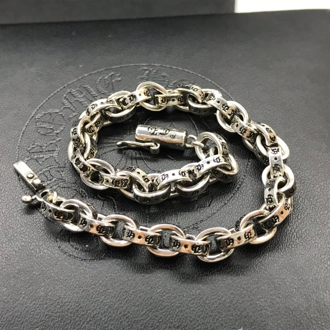 ch潮牌クロウブレスレットs925レトロソードレターダイスボーイスカウトフラワーゴールドカラー男女兼用クロスブレスレット