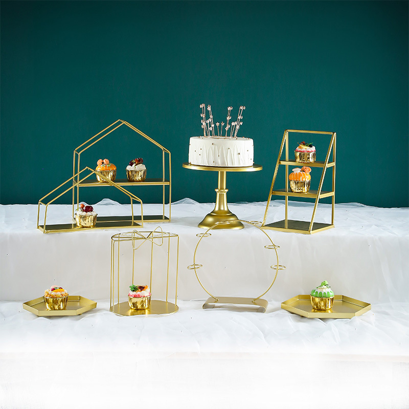 Decoración de postre europea estante de exhibición de decoración de boda props estante de pastel de té de la tarde estante de refrigerio de té estante de descanso de té image 10