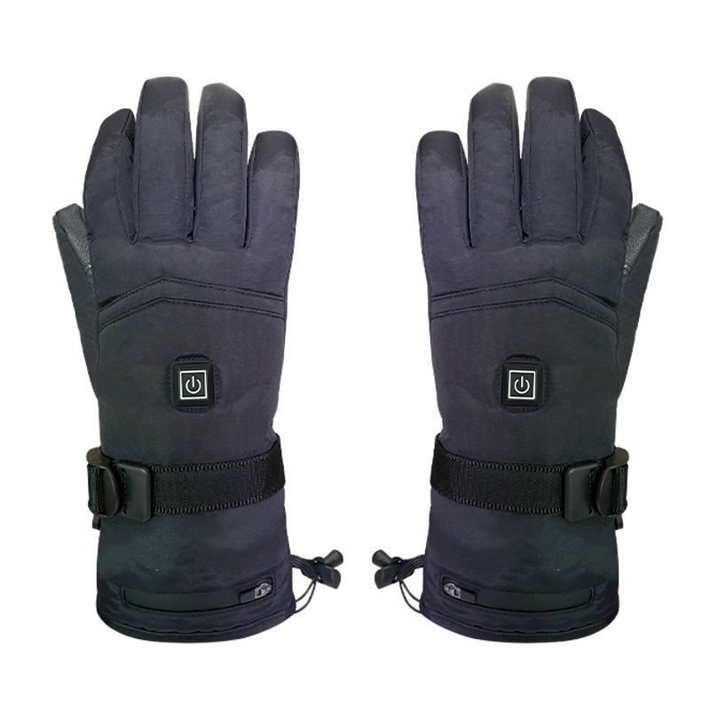 跨境亚马逊发热手套男女滑雪USB充电加热手套冬季电热手套暖手宝