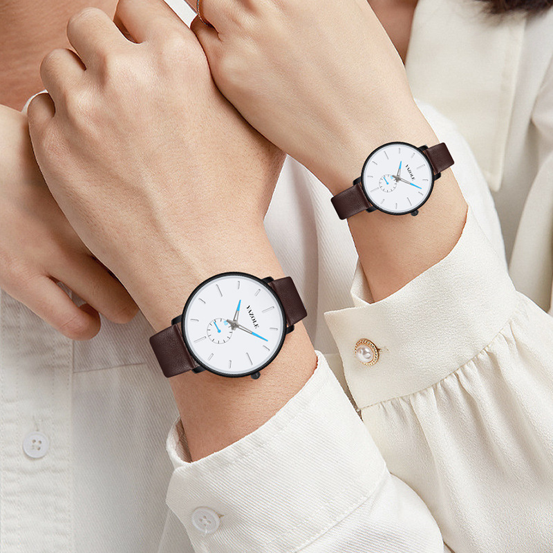 Orologio da polso al quarzo semplice impermeabile e luminoso notturno abbinato per coppie, regali per studenti maschi e femmine_voghion.com