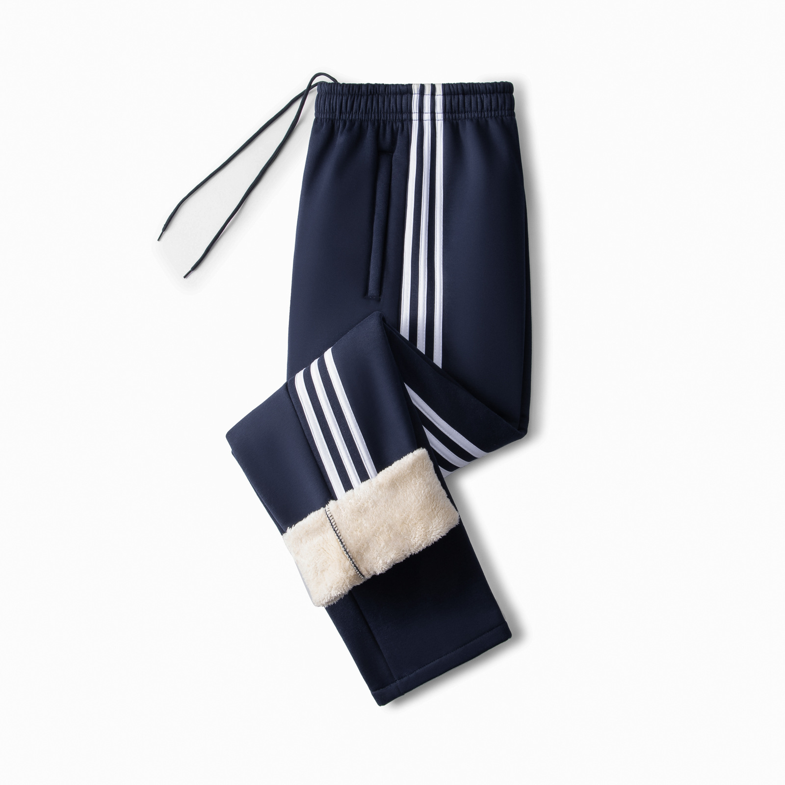 Three bars dark blue (pure cotton lambswool)