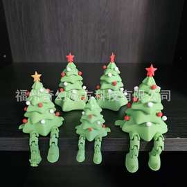 跨境热销3D打印多彩的圣诞树造型关节可动圣诞节装饰桌面摆件礼物