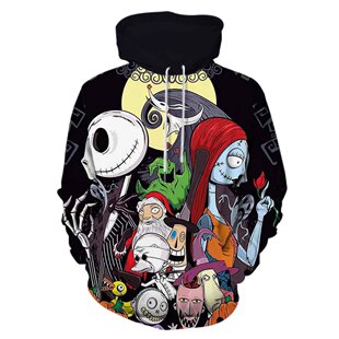 Halloween 2023 cross-border Christmas night Ghost skull Jack 3D sweater printed men's and women's pullover sweater